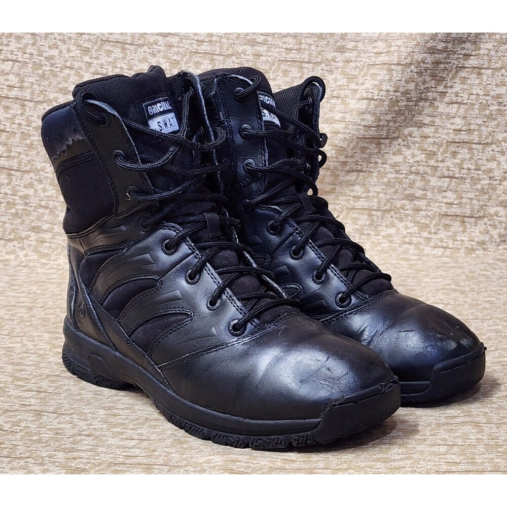 ORIGINAL S.W.A.T. MEN'S FORCE 8" TACTICAL MILITARY BOOTS sz 10 US BLACK 155001
